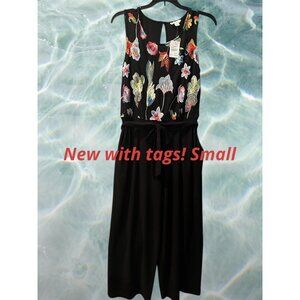 NEW! First Bloom Jumpsuit by Est. 1946-Black w/vibrant embroidery-Small